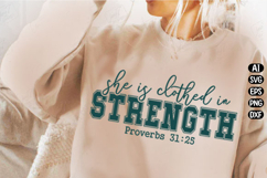 She is Clothed with Strength Svg Design Product Image 2