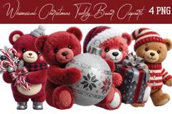 Whimsical Christmas Teddy Bear Png Clipart Product Image 1