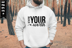 Know Your Worth Svg, Motivation Svg Designs Product Image 1