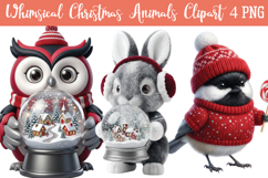 Whimsical Christmas Animals Png Clipart Product Image 1