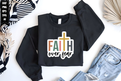 faith over fear Svg, Religious Stickers Design Product Image 1