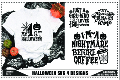 Halloween Svg 4 Designs, Halloween Ghost Trendy Svg Designs Product Image 1