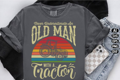 Old Man Tractor Svg Design Product Image 2