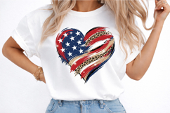 4th of July Heart PNG USA Flag Heart Product Image 1