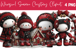 Whimsical Snowman Christmas clipart Png Product Image 1