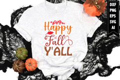 Happy fall y&#039;all Svg, Fall Svg, Pumpkin Season Svg Product Image 1