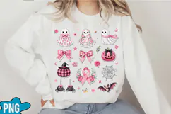 Breast Cancer Ghost Coquette bow PNG Designs Product Image 2