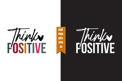 Think Positive Svg, Motivation Svg Designs Product Image 1
