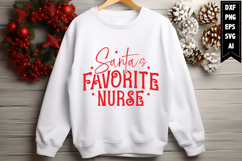 Santa&#039;s Favorite Nurse Svg, Christmas Svg, Xmas Svg Product Image 1