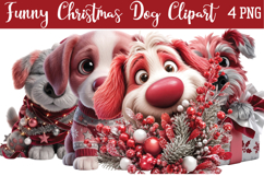Funny Christmas Dog Png Clipart Product Image 1