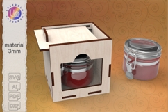 Gift box with window and sliding lid, laser cut SVG file Product Image 1