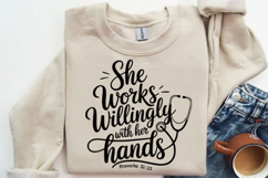 She Works willingly with her Hands Svg Design Product Image 3