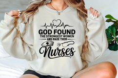 God Found The Strongest Women Nurse Svg Designs Product Image 2