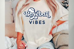 Retro Baseball Vibes SVG, PNG Product Image 1