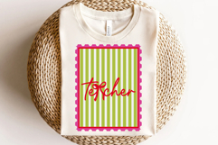 Bow Teacher Svg, Coquette Teach Svg PNG Product Image 3