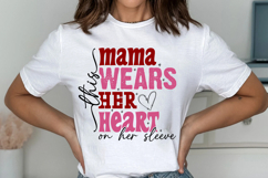 This Mama Wears Her Heart on Her Sleeve Svg Cut Files Product Image 3