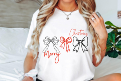 Merry Christmas Bow SVG, Coquette Bow PNG Product Image 4
