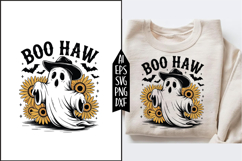 Boo Haw Cow Spot Ghost Western Halloween Svg Designs Product Image 1