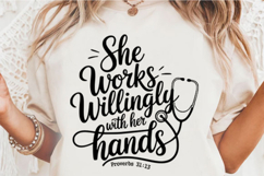 She Works willingly with her Hands Svg Design Product Image 1