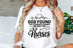 God Found The Strongest Women Nurse Svg Designs Product Image 3