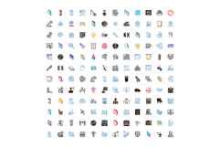 Diverse collection of linear colorful flat icons Product Image 1
