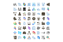 Collecting various business and technology linear icons Product Image 1