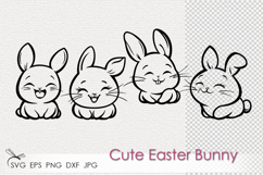 Cute Easter Bunny svg files for cricut Product Image 1