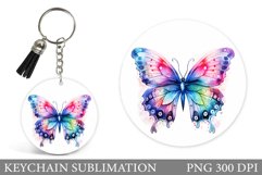 Butterfly Keychain Design. Round Keychain Butterfly Product Image 1
