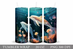 Dolphin Tumbler Design. Dolphin Tumbler Sublimation Product Image 1