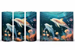 Dolphin Tumbler Design. Dolphin Tumbler Sublimation Product Image 2