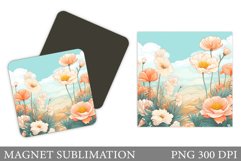 Flowers Magnet Sublimation. Summer Magnet Design Product Image 1