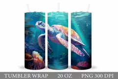 3D Turtle Tumbler Wrap Design. Turtle Tumbler Wrap Product Image 1
