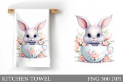 Bunny Kitchen Towel Design. Spring Bunny Kitchen Towel Product Image 1