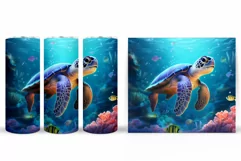 Turtle Tumbler Wrap Design. Turtle Tumbler Wrap Sublimation Product Image 2