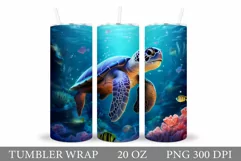 Turtle Tumbler Wrap Design. Turtle Tumbler Wrap Sublimation Product Image 1