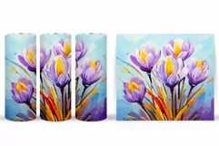Crocus Flowers Tumbler Design. Spring Flowers Tumbler Wrap Product Image 2