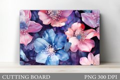 Flowers Cutting Board Design. Cutting Board Sublimation Product Image 1