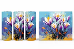 Flowers Tumbler Design. Crocus Tumbler Wrap Sublimation Product Image 2