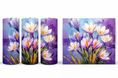 Crocus Flowers Tumbler Design. Spring Tumbler Sublimation Product Image 2