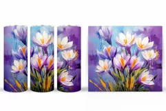 Crocus Flowers Tumbler Design. Spring Tumbler Sublimation Product Image 2