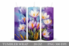 Crocus Flowers Tumbler Design. Spring Tumbler Sublimation Product Image 1