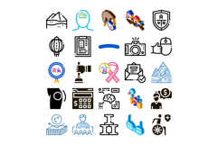 Diverse collection of pictograms illustrating various concep Product Image 1