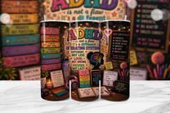 ADHD Neurodivergent Tumbler Wrap PNG Product Image 1
