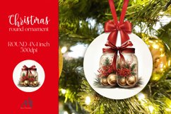 Christmas Round Ornament Sublimation PNG Product Image 1