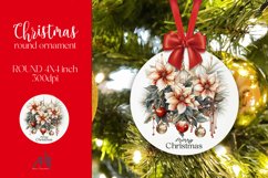 Christmas Round Ornament Sublimation PNG Product Image 1