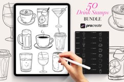 50 Drink Procreate Stamps Brushes Product Image 1