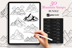 50 Mountain Procreate Stamps Brushes Product Image 1