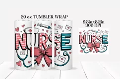 Nurse Valentine's Day Tumbler Wrap PNG Sublimation Design Product Image 2