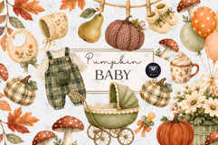 Pumpkin Fall Baby Clipart Product Image 1
