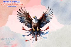 Patriotic Symbols Watercolor Sublimation Clipart Product Image 2